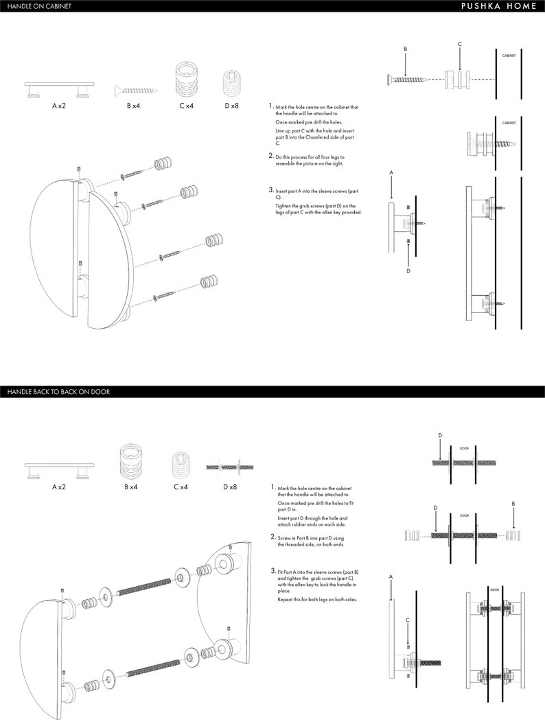 Half Moon Round Gold Door Handles Solid Brass Cabinet Wardrobe Pulls Sold as a Pair. Protective lacquer to prevent tarnishing. image 7