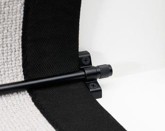 Tringles d'escalier en laiton noir pour tapis de course et tapis (1 200 mm) - Embouts moletés - Faciles à découper