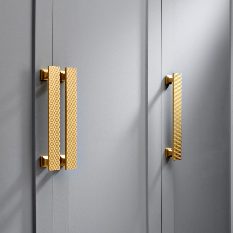Large Wardrobe Handles / Textured Furniture Pulls/ Brass Gold Etsy