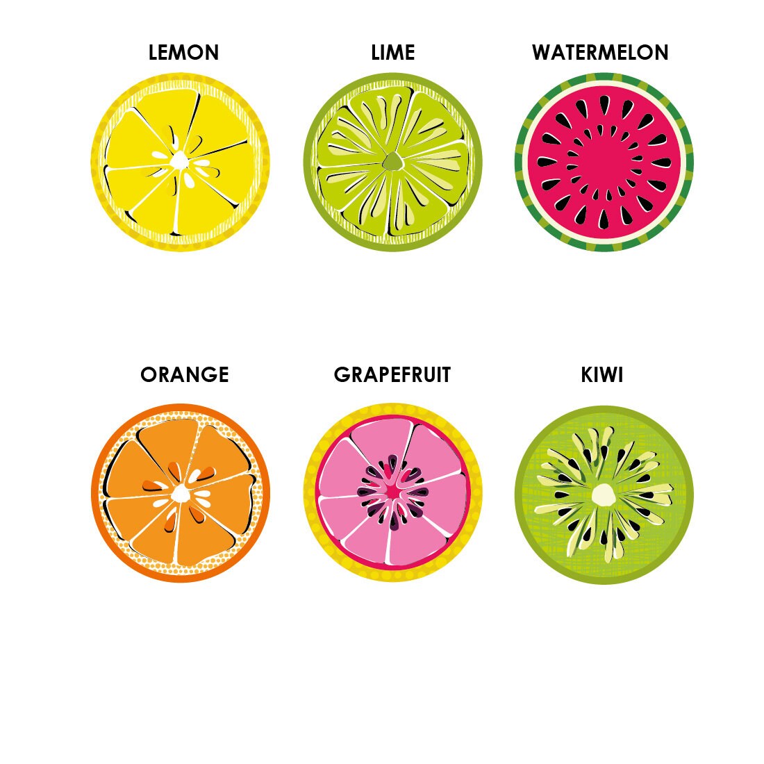Summer Grapefruit Orange Lemon Lime Watermelon Braided Placemat Round 15" NEW! 