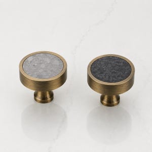 Brass Terrazzo Drawer Knob, Antique Gold Cabinet Hardware