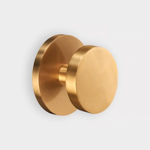 Brass Gold Circle Centre Door Knob for External Front Doors