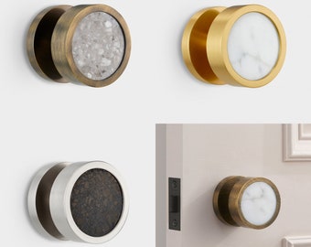 Antique Gold, Silver, Gold & Black Spring loaded Internal Door Mortice Knobs With Black, Grey and White Terrazzo Insert