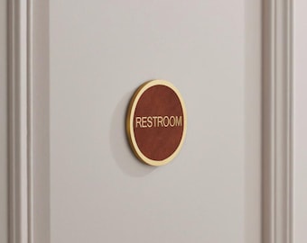 Personalised Brass & Leather Door Sign: Custom Name Plaque for Children's Bedroom, Nursery, or Playroom