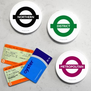 Official London Drinks Coaster with cork base. TFL Underground Overground Tube Line. Gift box available. Transport For London
