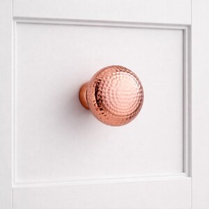 Large Copper Rose Gold Hammered Cupboard Door Knob Drawer Coloured Pull Handle