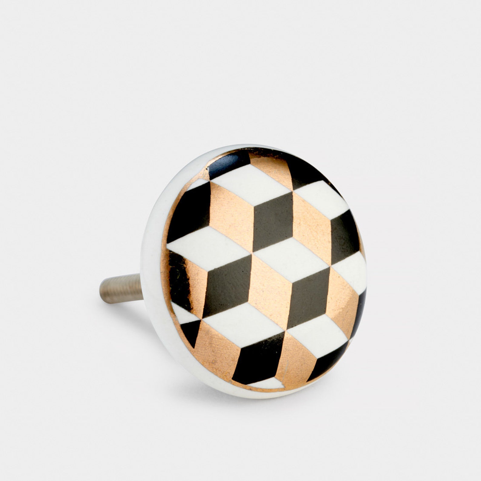 Black White and Gold Patterned Cupboard Door Drawer Knobs Etsy UK