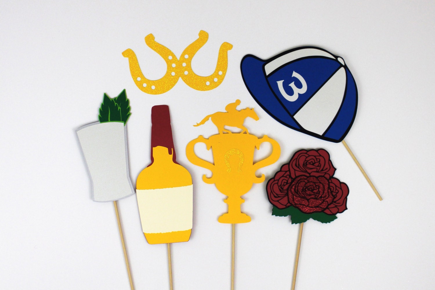 Kentucky Derby Photo Booth Props Set of 11 includes Roses Etsy