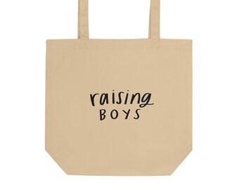 Raising Boys Eco Tote Bag, Gifts for Boy Moms