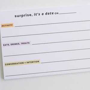 Cartes de rendez-vous romantiques à imprimer à la maison, cartes de soirées romantiques surprises – 12 idées de rendez-vous bien pensées pour les couples