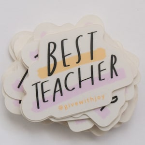 Beste leraar vinyl sticker, vinyl stickers voor ouders