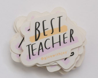 Best Teacher Vinyl Sticker, Vinyl Stickers for Parents