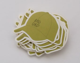 Rad Dad Hat Vinyl Sticker, Vinyl Stickers for Parents