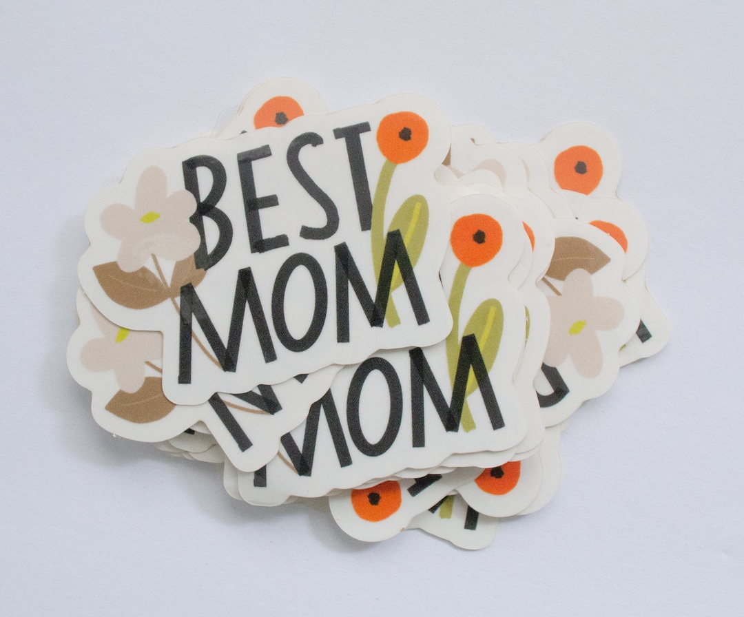 Best Mom Floral Sticker, Clear Vinyl Decal - Etsy