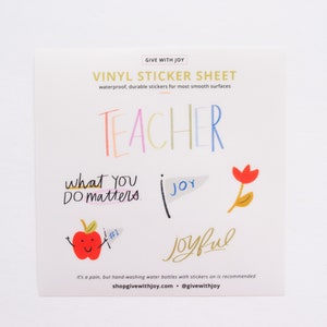 Stickerblad voor leraren en docenten, lerarengeschenken, vinylstickervellen