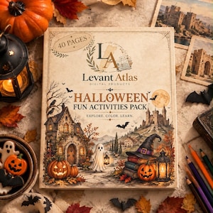 Halloween-aktivitetsbok för barn | 40 sidor roliga (PDF-nedladdning) bild 1
