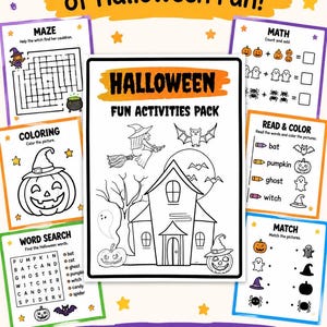 Halloween-aktivitetsbok för barn | 40 sidor roliga (PDF-nedladdning) bild 2