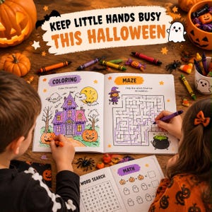 Halloween-aktivitetsbok för barn | 40 sidor roliga (PDF-nedladdning) bild 3