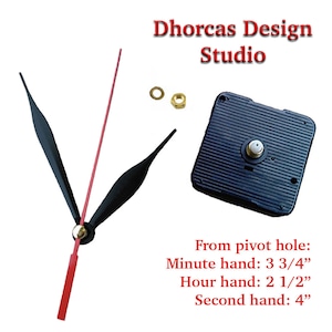 The (#9B) kit for clock replacement, black 3  3/4&quot;  hands.  Choose between 1/4&quot;, 1/2&quot;, 3/4&quot;, 1&quot; thread motor and hanger.