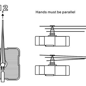 Kit de motor para reloj de cuarzo n.° 02: Agujas largas doradas de 15 cm, mecanismo de repuesto. imagen 3