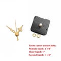 Quartz Clock Motor (#017) kit for wall clock replacement, movement and gold 1 1/4"  hands, chose from regular to long shaft and hanger