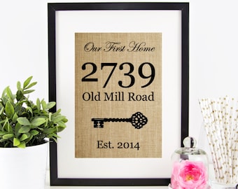 New Home Housewarming Gift Our First Home Sign House Warming Gift Personalized Address Sign New House Gift New Homeowner Closing Gifts