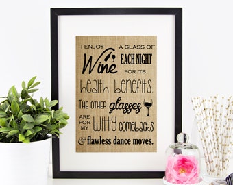 Wine Gift for Wine Lovers | Christmas Gift | Wine Glass Wall Art | Christmas Gift for Friend | Wino Quote | Unique Gift Idea | Sign | Saying