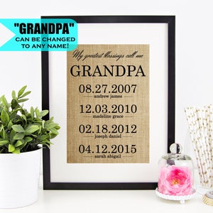 Personalized Gift for Grandpa Fathers Day Gift for Grandfather Gifts from Grandkids Birthday Gift for Grandpa Gift from Granddaughter Sign