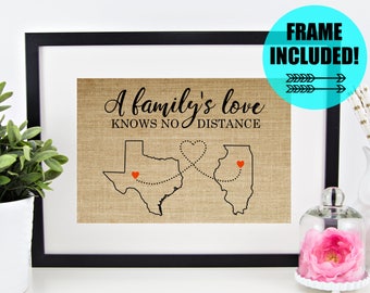 FRAME INCLUDED! Long Distance Family Gift Christmas Gifts for Mom Personalized Gift for Dad Grandma Gift Long Distance Gifts Family Sign