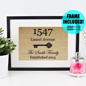 FRAME INCLUDED! Housewarming Gift New House Gift Our First Home New Home Address Sign Personalized House Warming Gift Wall Art Closing Gift