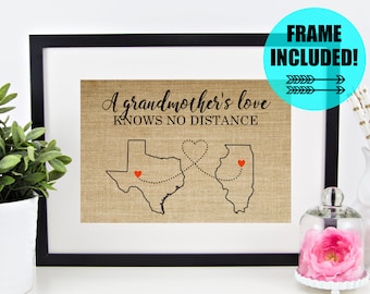 FRAME INCLUDED Personalized Gift for Grandma Mothers Day Gift for Grandma Gift for Mom from Daughter Mother Daughter Long Distance Gift Idea