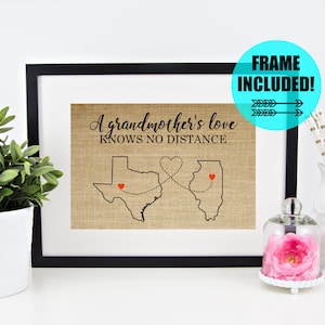 FRAME INCLUDED Personalized Gift for Grandma Mothers Day Gift for Grandma Gift for Mom from Daughter Mother Daughter Long Distance Gift Idea