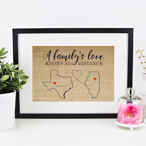 Long Distance Family Gift, Mothers Day Gift for Mom, Personalized Gift for Dad, Grandma Gift Long Distance Gifts, Family Sign, Family Map