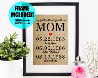 FRAME INCLUDED! Mother's Day Gift Idea | Personalized Mother's Day Gift From Daughter | Mother's Day Gift from Son | Mom Gift for Mom