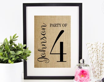 Gallery Wall Decor | Pregnancy Reveal | Housewarming Gift | Family Number Sign | Baby Announcement | Farmhouse Style Burlap Print