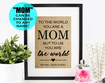 Personalized Gifts for Mom from Daughter, Mothers Day Custom Gifts from Son,  Mother's Day Gift for Her Wife, You are Our World