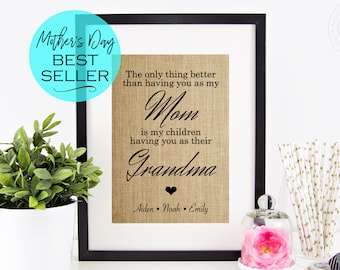 Personalized Gift for Mother | Mother's Day Gift The Only Thing Better Than Having You As My Mom is My Children Having You as Their Grandma