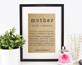 Definition of a Mother Gift for MOM | Personalized Mother's Day Gift | Birthday Gift for Mom | Gift from Son or Gift from Daughter Mom Gift