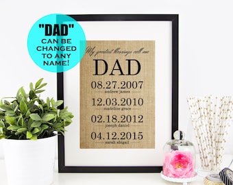 Fathers Day Gift from Daughter Personalized Gifts for Dad Gifts from Daughter, Dad Birthday Gifts for Dad, Father Daughter Gift for Him Art
