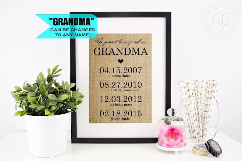 Grandma Gift Personalized Mother's Day Gift for Grandma Mothers Day Gifts for Grandma from Granddaughter Nana Gift for Grandmother Gift Sign 