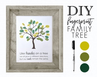 Mom Gift Mothers Day Personalized Mothers Day Gift for Grandma Gift for Mom Gift from Kids Fingerprint Guestbook DIY Family Tree Kit Ink Pad