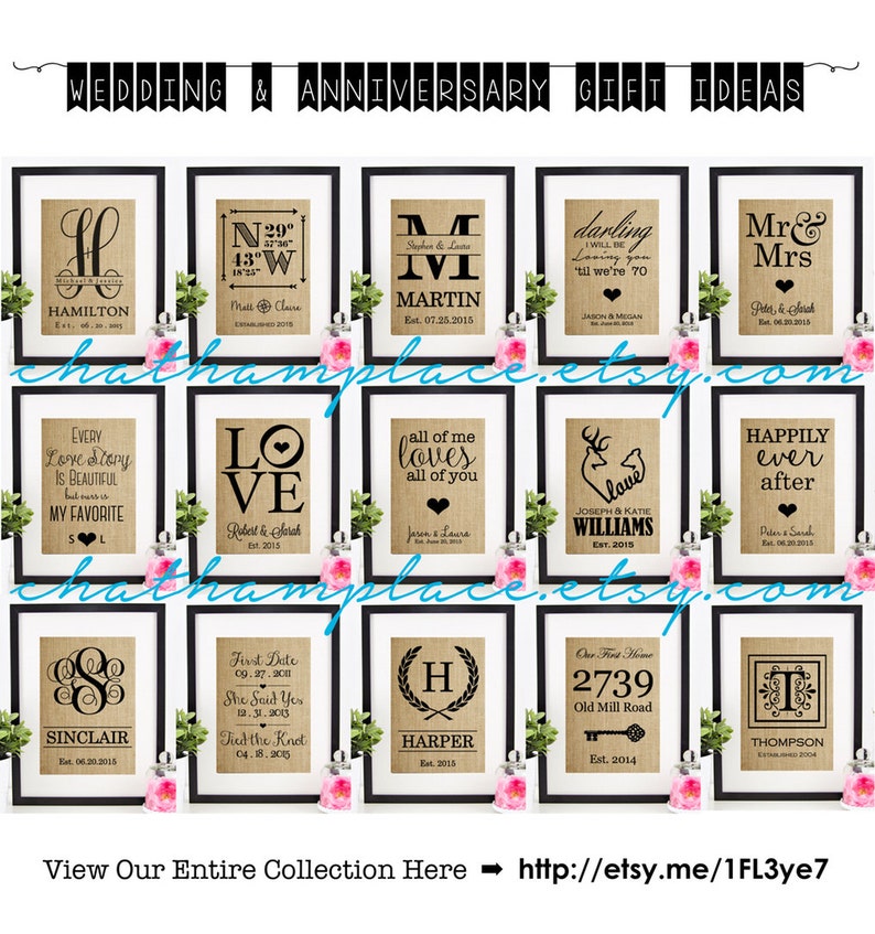 Burlap Monogram Monogrammed Gifts Personalized Wedding Etsy