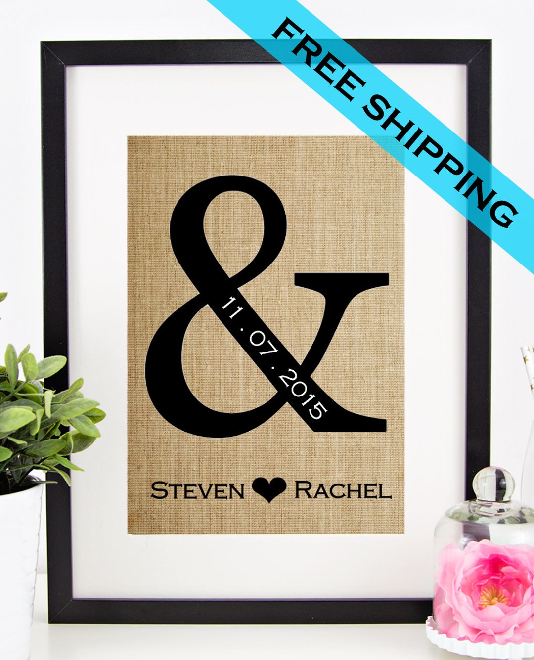 Personalized Wedding Gift for Couple | Bridal Shower Gift | Ampersand ...