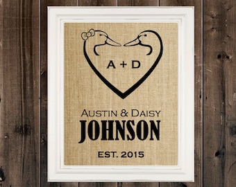 Duck Hunting Wedding Gift Dynasty Sign Duck Decor Duck Art Duck Hunter Camo Decor Personalized Duck Hunting Duck Wall Art Burlap Custom