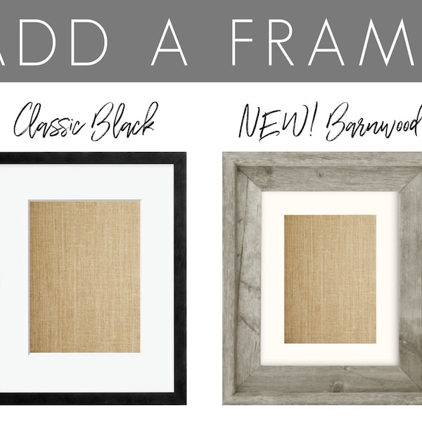 ADD A FRAME | Frame ONLY! Add to Your Cart with Any Print! | Black Wood Frame | Framing Options Available for 8x10 and 11x14 Prints