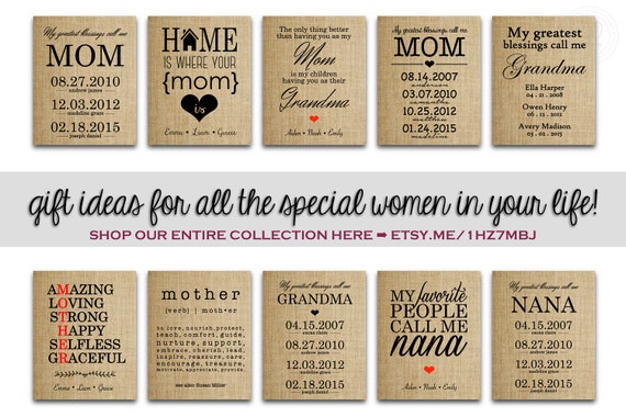 Personalized Christmas Gifts for Mom, Mother Daughter Gifts, Birthday,  Anniversary: My Greatest Blessings Call Me MOM, Burlap Print - MOM CAN BE