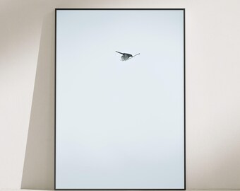 Seoul Bird Photography Print: Minimalist Korean Sky Wall Art (Digital Download)