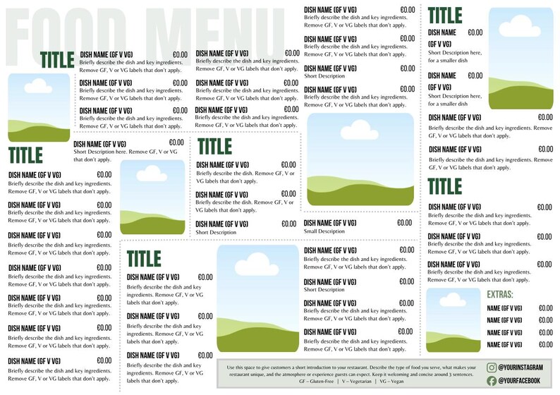 Editable Restaurant Menu Template, Canva Template, Canva Pro Not ...