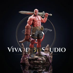 Red Demon Swordsman Warrior Inspired Occult Monster Comics | 3D Model STL File