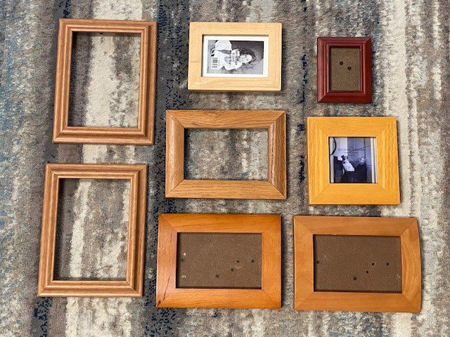 Lot of 8 Wood Picture Frames Various Colors Sizes 5x7 4x6 